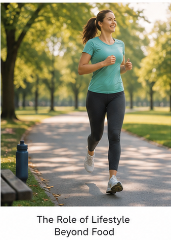 Person walking outdoors as part of a healthy lifestyle for blood sugar support.